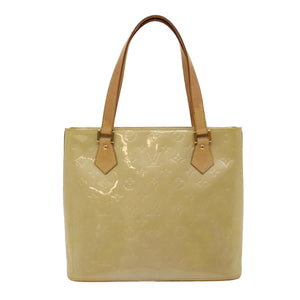 Louis Vuitton Monogram Vernis Houston Hand Bag Beige LV Auth