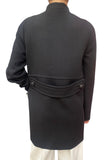 Prada Black Wool Button Coat - 42 / US 6
