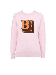 Luxury Burberry Big Logo Knit Top Pink