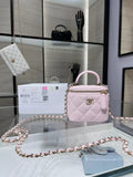 Chanel Mini Vanity Case Light Pink Quilted Lambskin with Mirror | Bags Junction