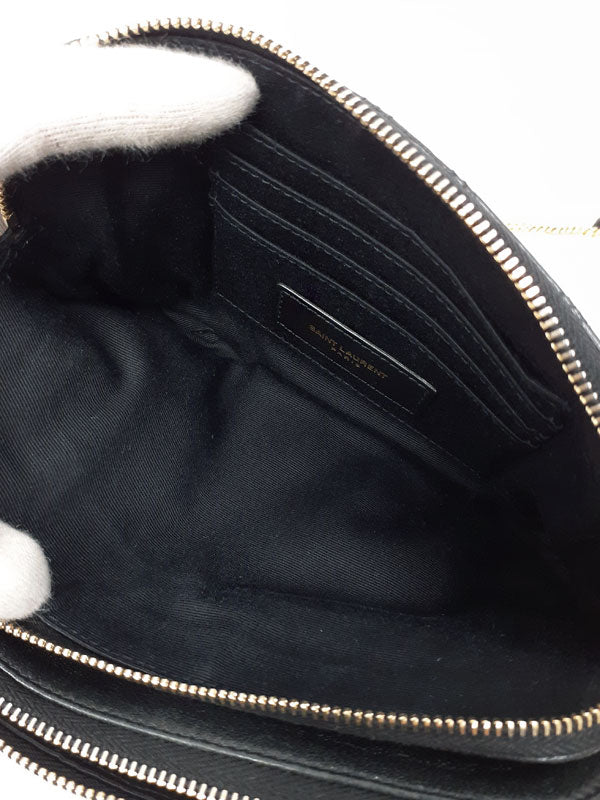 Saint Laurent- Paris Becky Double Zip Pouch Chain Shoulder Bag