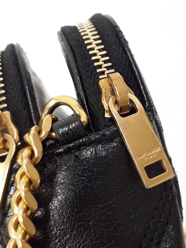 Saint Laurent- Paris Becky Double Zip Pouch Chain Shoulder Bag