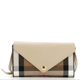 Burberry Hannah Envelope Wallet on Strap – Leather & House Check Canvas | Bags Junction