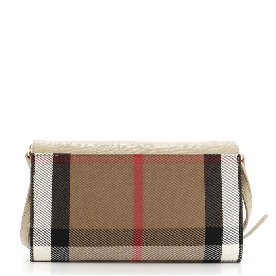Burberry Hannah Envelope Wallet on Strap – Leather & House Check Canvas | Bags Junction