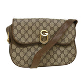 Gucci GG Canvas Shoulder Bag PVC Leather Beige 32392