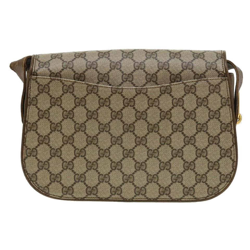 Gucci GG Canvas Shoulder Bag PVC Leather Beige 32392