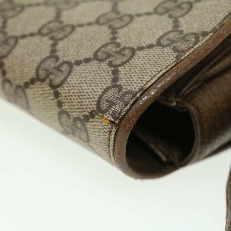 Gucci GG Canvas Shoulder Bag PVC Leather Beige 32392
