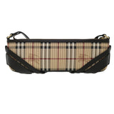 Luxury Burberry Nova Check Shoulder Bag Canvas Leather Beige Auth 32763A