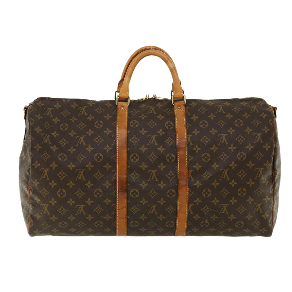 Louis Vuitton Monogram Keepall Bandouliere 55 Boston Bag LV Auth