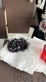 Louis Vuitton Vintage Fall 2005 Black and Purple Flower Brooch