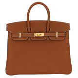 Hermes25cm Birkin Gold Togo Leather Brushed Gold Hardware