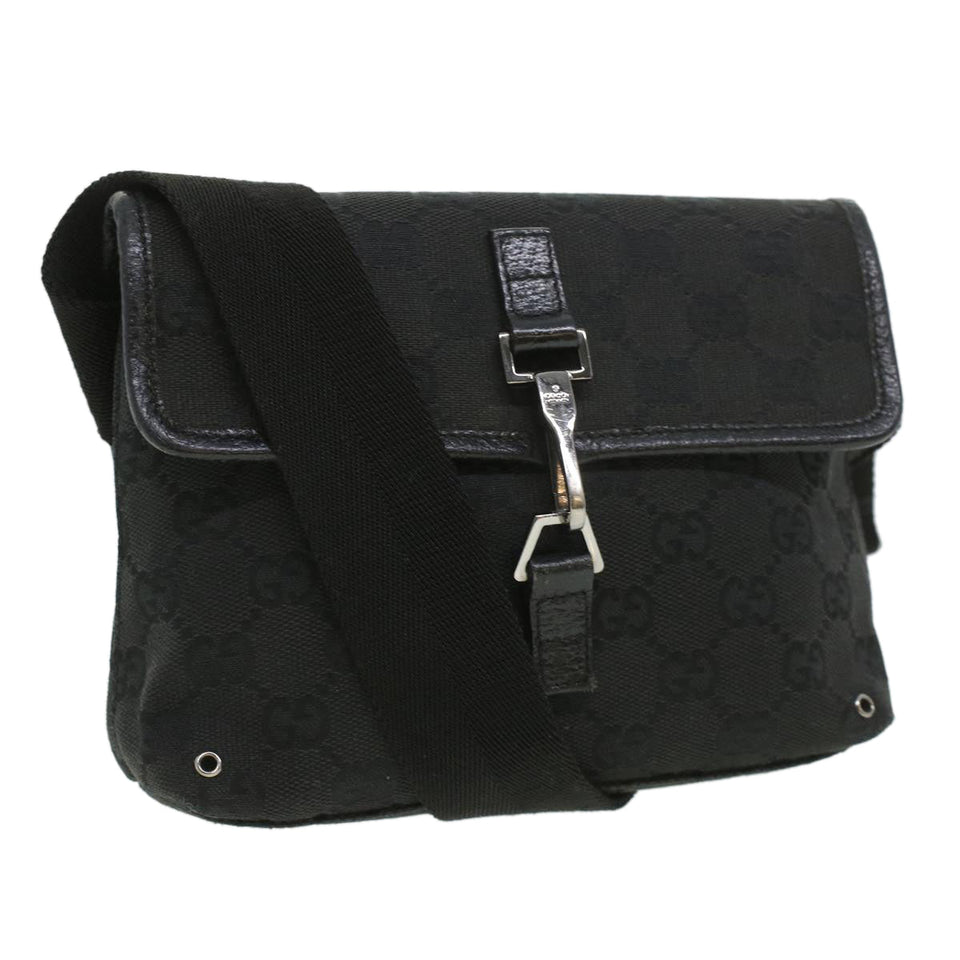 Gucci GG Canvas Bum Bag Waist Bag Black 92543 33124