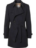 Luxury Burberry Men's Short Wimbledon Trench Coat Midnight Navy