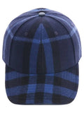 Luxury Burberry Check Pattern Wool Ball Cap Blue