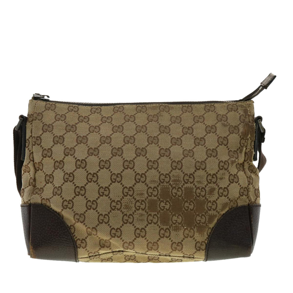 Gucci GG Canvas Shoulder Bag Brown 114273 33264