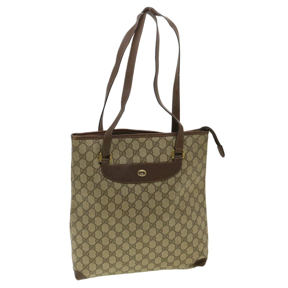 Gucci GG Canvas Shoulder Bag PVC Leather Brown 33271