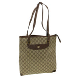 Gucci GG Canvas Shoulder Bag PVC Leather Brown 33271