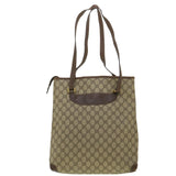 Gucci GG Canvas Shoulder Bag PVC Leather Brown 33271
