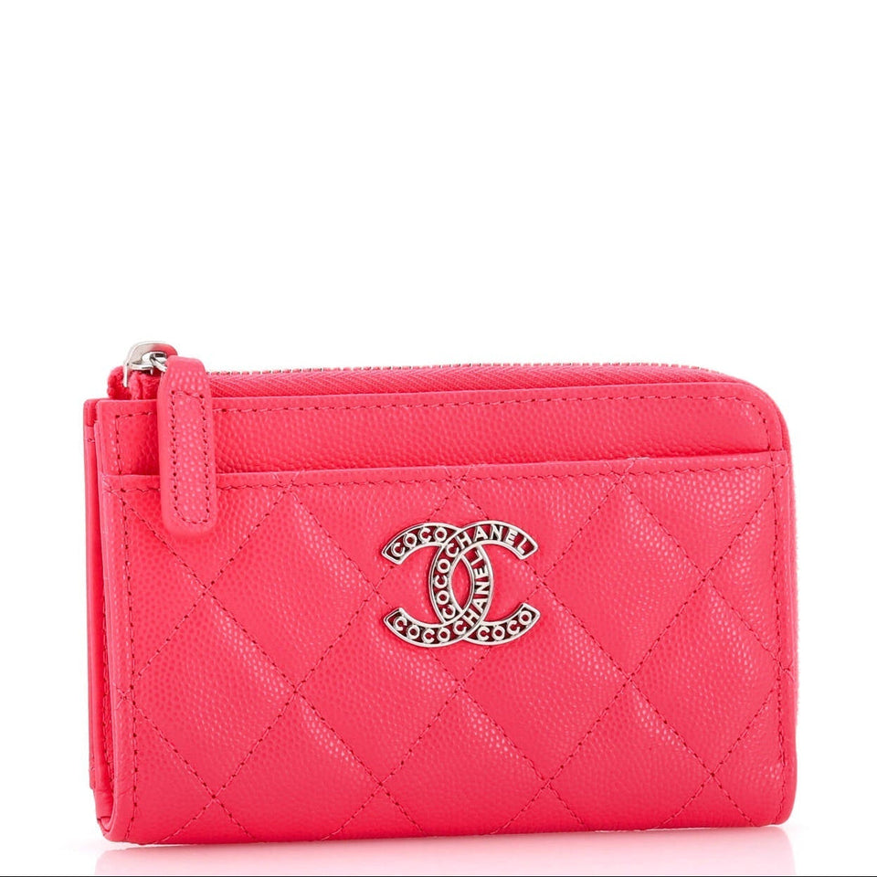 Chanel Cut Out Quilted Caviar Zip Card Holder – Bags Junction