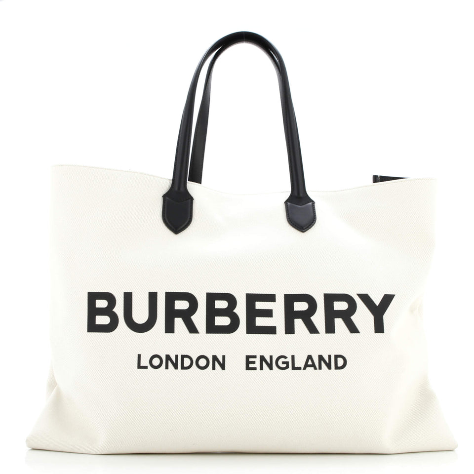 Burberry Lewes Logo Canvas Tote XL – Bags Junction