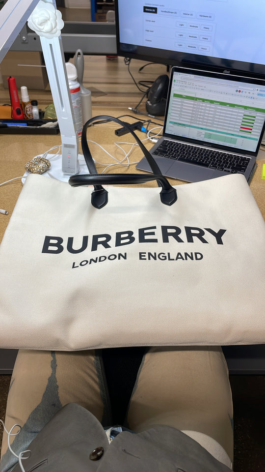 Burberry Lewes Logo Canvas Tote XL – Bags Junction