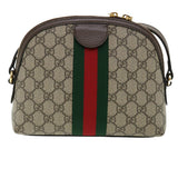 Gucci GG Supreme Web Sherry Line Ofidia Shoulder Bag Beige Red 499621 33921A