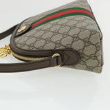 Gucci GG Supreme Web Sherry Line Ofidia Shoulder Bag Beige Red 499621 33921A