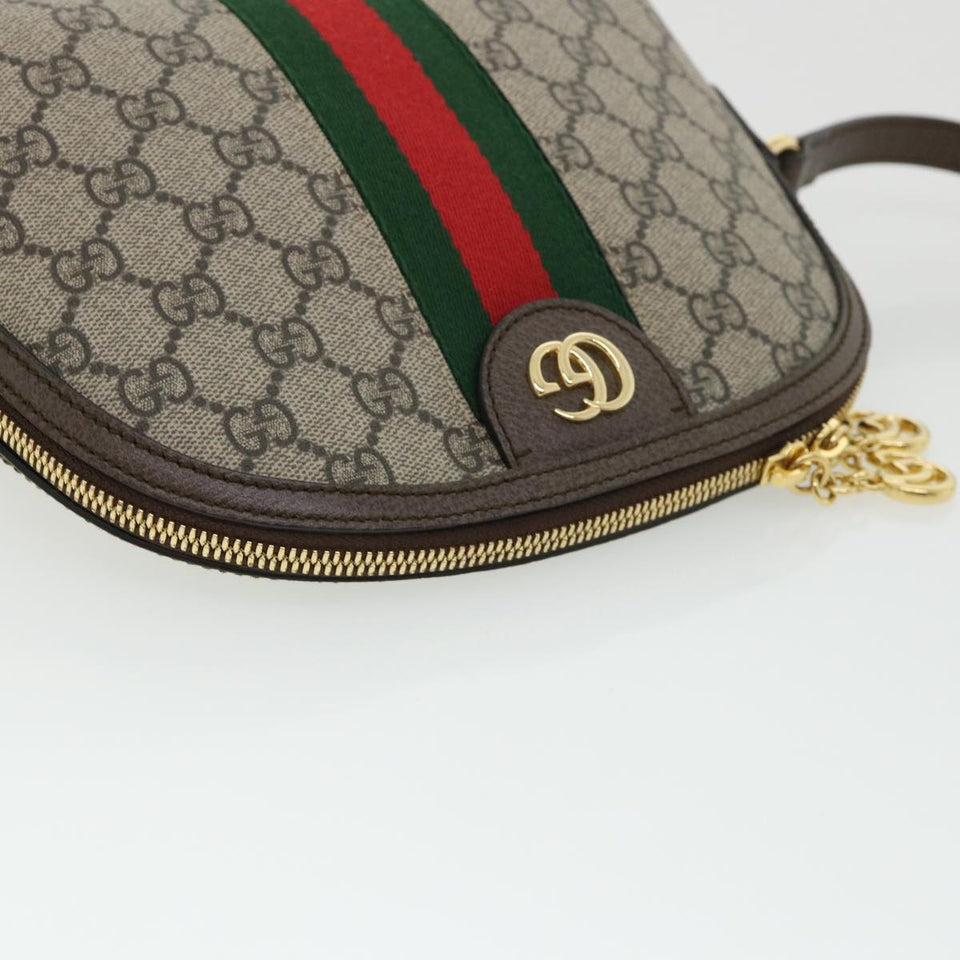 Gucci GG Supreme Web Sherry Line Ofidia Shoulder Bag Beige Red 499621 33921A