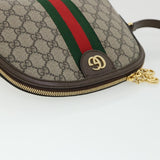 Gucci GG Supreme Web Sherry Line Ofidia Shoulder Bag Beige Red 499621 33921A