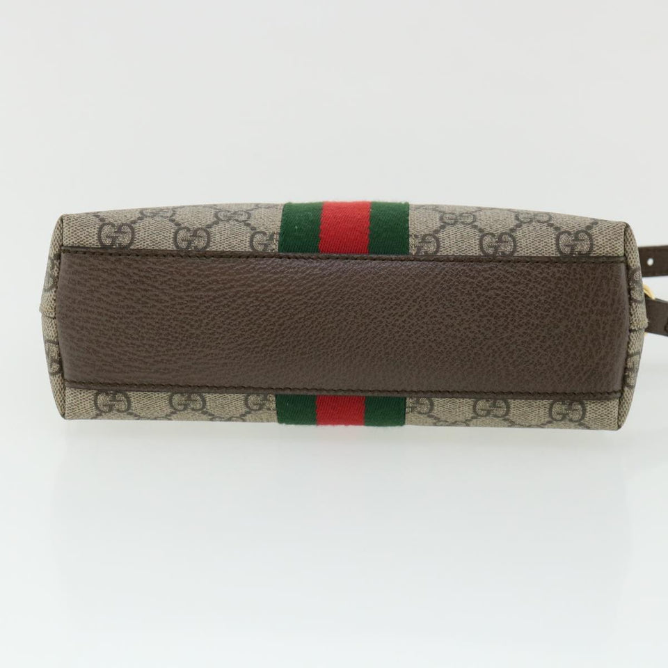Gucci GG Supreme Web Sherry Line Ofidia Shoulder Bag Beige Red 499621 33921A