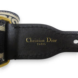 Christian Dior CD Logo Embroidery Canvas Leather Belt
