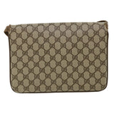 Gucci GG Canvas Shoulder Bag PVC Leather Beige 34027