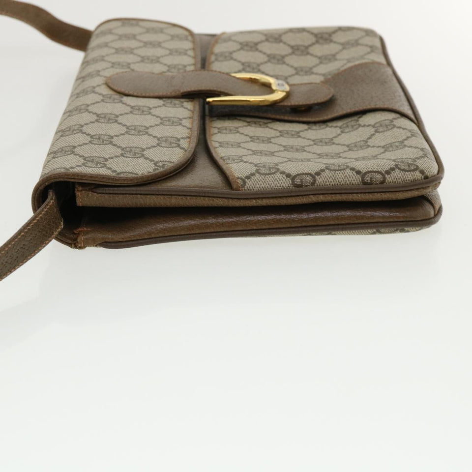 Gucci GG Canvas Shoulder Bag PVC Leather Beige 34027