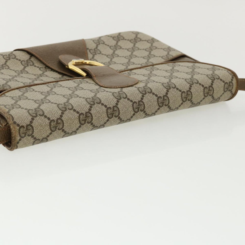 Gucci GG Canvas Shoulder Bag PVC Leather Beige 34027