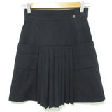 Chanel Coco Mark Seersucker Pleated Skirt