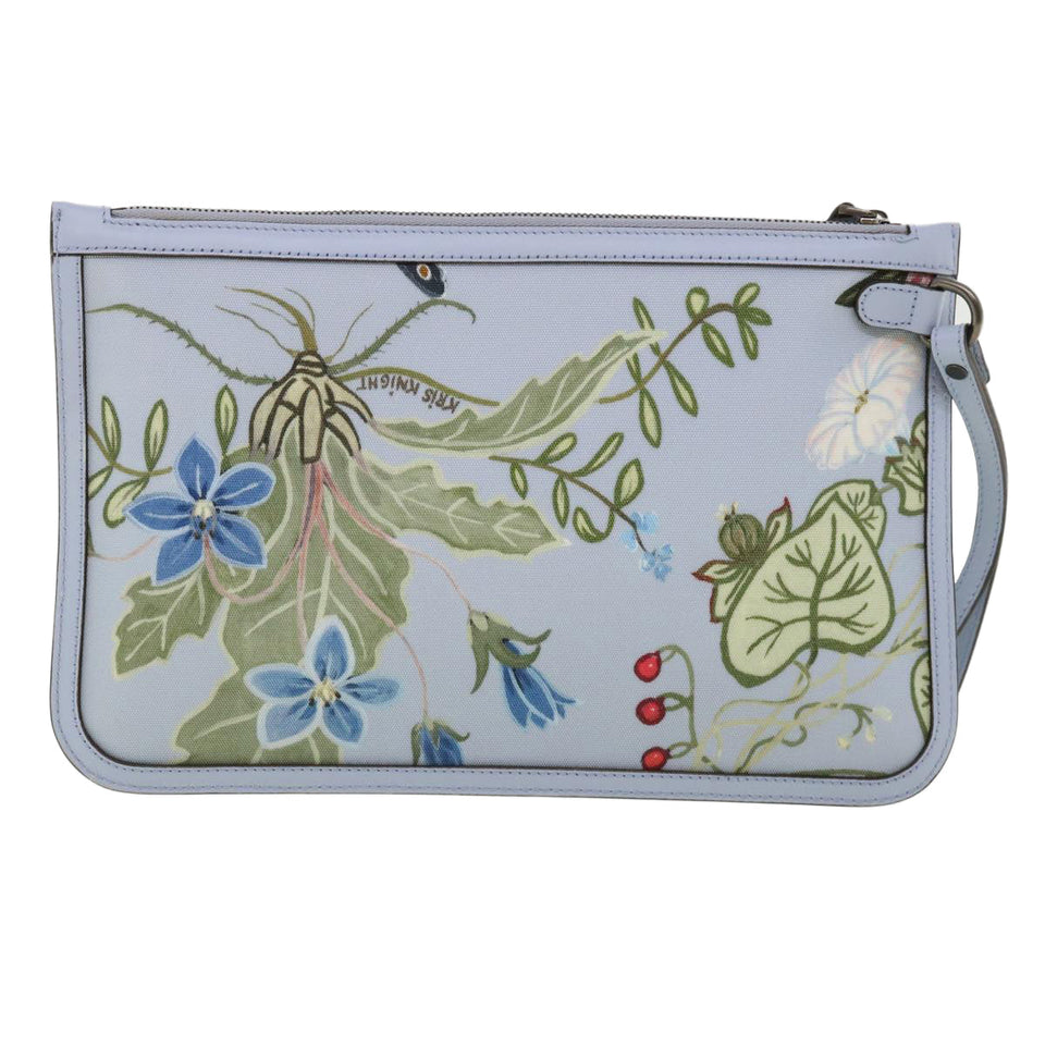 Gucci botanical illustration Clutch Bag Canvas Blue 379277 34316
