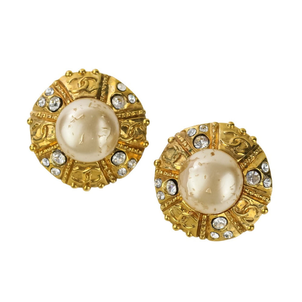 Chanel Vintage Faux Pearl Earrings