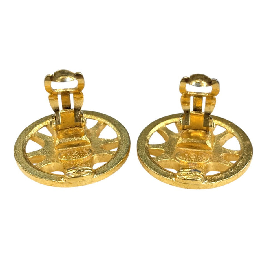 Chanel Coco Mark Round Earrings