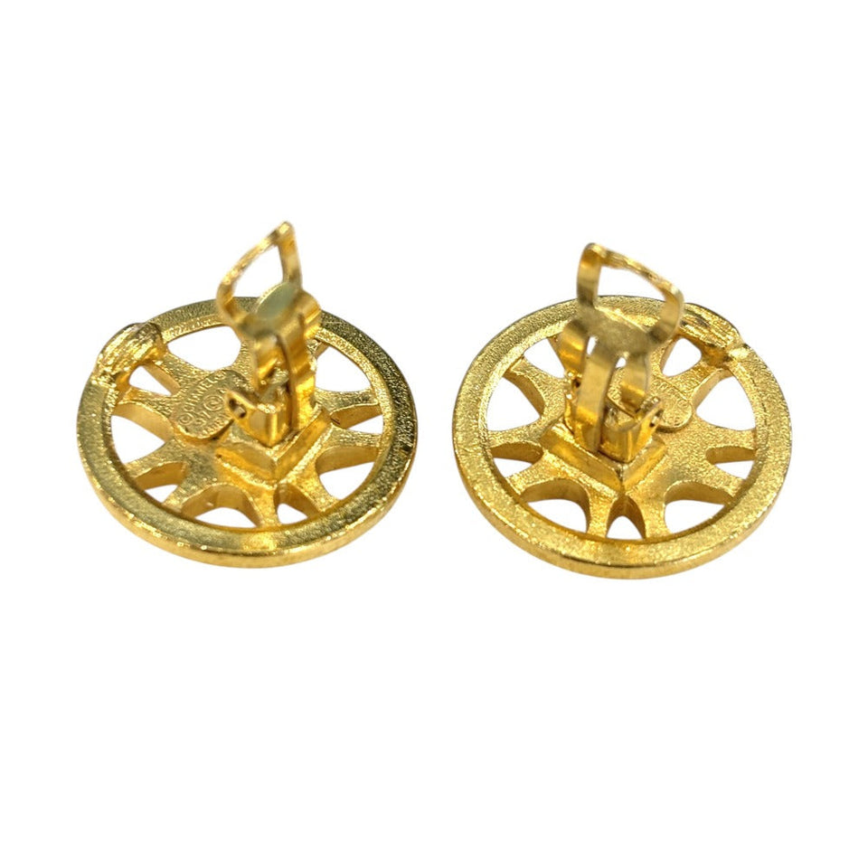 Chanel Coco Mark Round Earrings