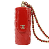 Chanel Matelassé Patent Leather 2way Chain Lip Case Necklace
