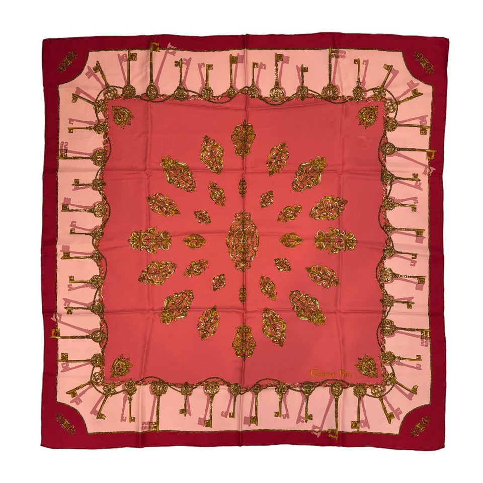 Christian Dior Key Pattern Silk Scarf