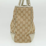 Gucci GG Canvas Tote Bag Beige Champagne Gold 34597