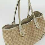 Gucci GG Canvas Tote Bag Beige Champagne Gold 34597