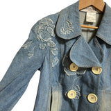 Christian Dior Denim Double-breasted Coat Cotton