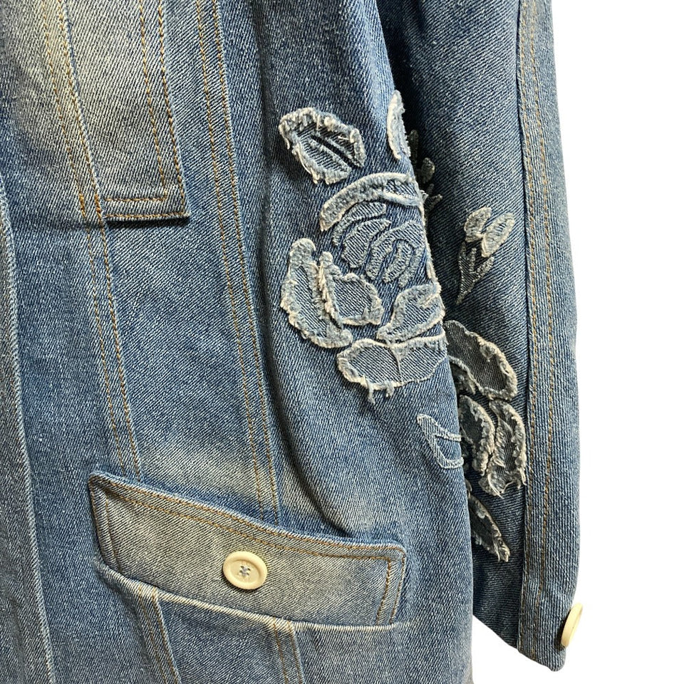 Christian Dior Denim Double-breasted Coat Cotton