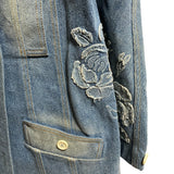 Christian Dior Denim Double-breasted Coat Cotton