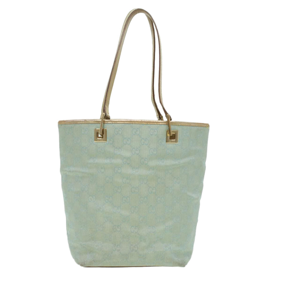 Gucci GG Canvas Shoulder Bag Blue Champagne Gold 0021099 34623