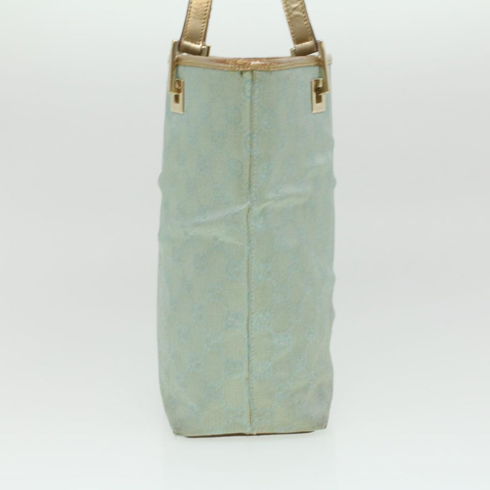 Gucci GG Canvas Shoulder Bag Blue Champagne Gold 0021099 34623