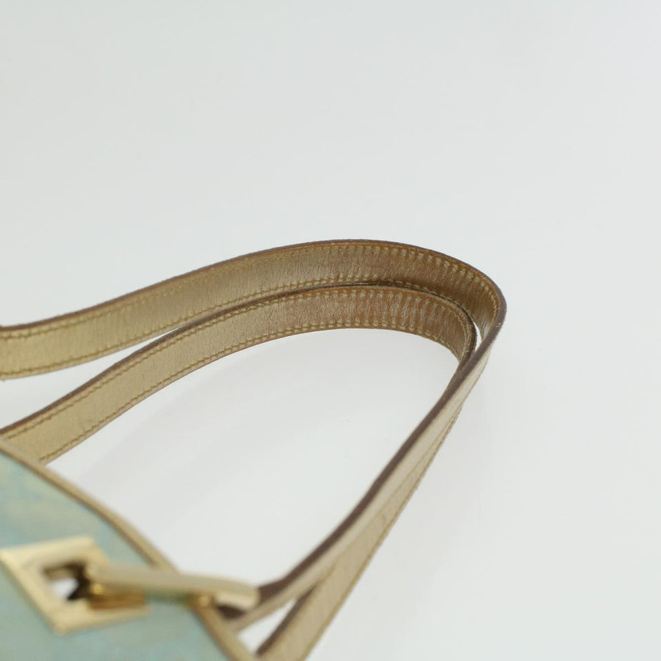 Gucci GG Canvas Shoulder Bag Blue Champagne Gold 0021099 34623