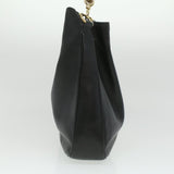 Gucci Bamboo Shoulder Bag Leather Black 0011577 34651